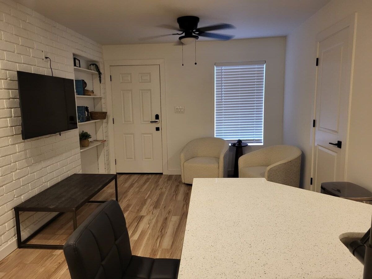 McFadden Pad furnished dining and lounge area
